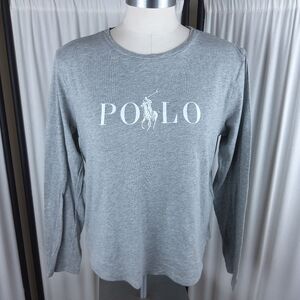 Polo‎ Ralph Lauren T-Shirt/Long Sleeve/Polo Logo/Gray/Women's Size M